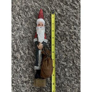 Vintage Santa Pencil Figure With Gift Bag Old World Type Santa‎ 10 Inch